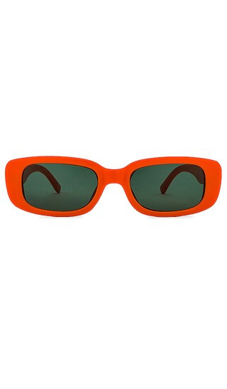 Ceres Rectangle Sunglasses in Neon Orange & Green Mono | Revolve Clothing (Global)