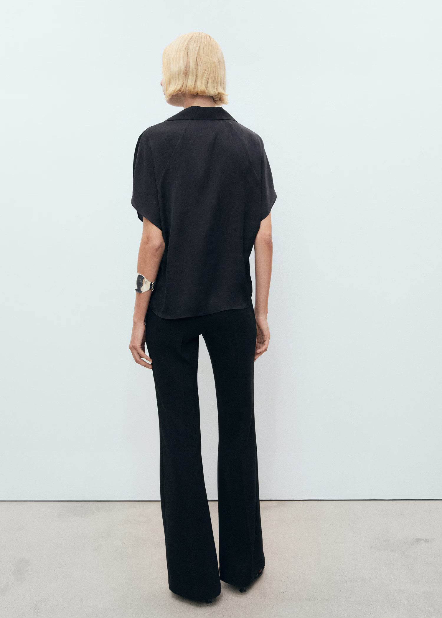 Short-sleeved satin shirt - Women | MANGO USA | Mango (US/MX/AU)