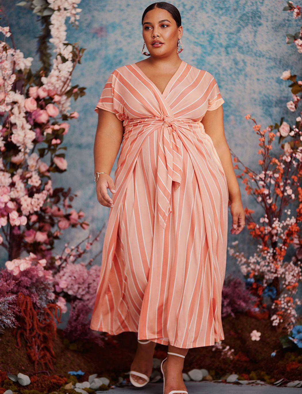 ELOQUII Elements Easy Maxi Dress With Wrap Tie Skirt | Eloquii