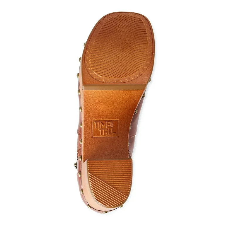 Time and Tru Women's Side Zip Wooden Heeled Clogs | Walmart (US)