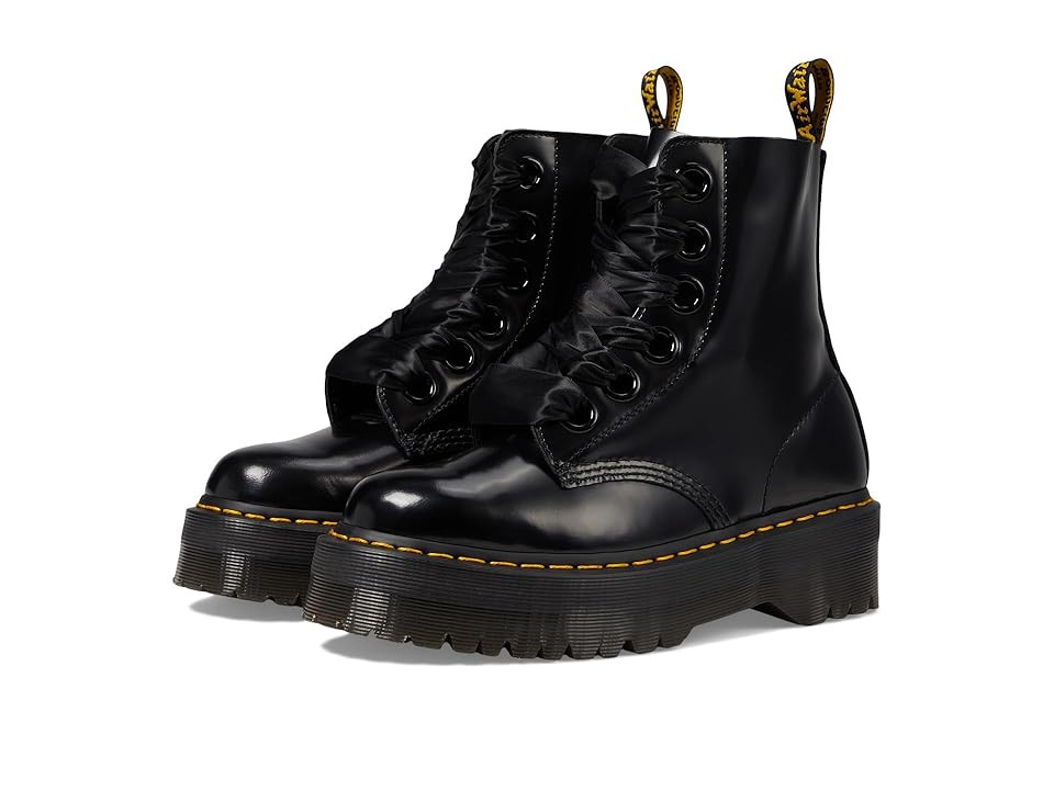 Dr. Martens Molly Quad Retro Women's Boots Black Buttero : UK 4 (US Women's 6) M, Leather | Zappos