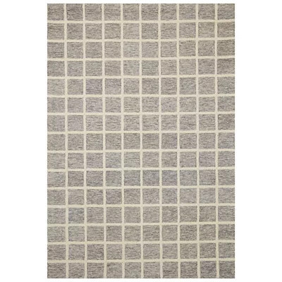 Chris Loves Julia x Loloi Polly Gray Grid Rug, 2x3, Gray/Ivory, 2x3 , Wool/Jute | Kirkland's Home | Kirklands