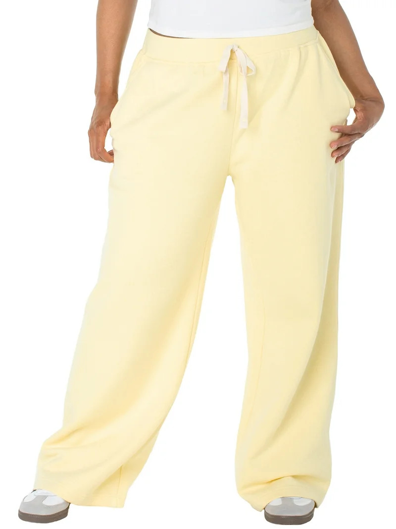 Celebrity Pink Women's and Women's Plus Wide Leg Sweatpants, Sizes XS-4X | Walmart (US)