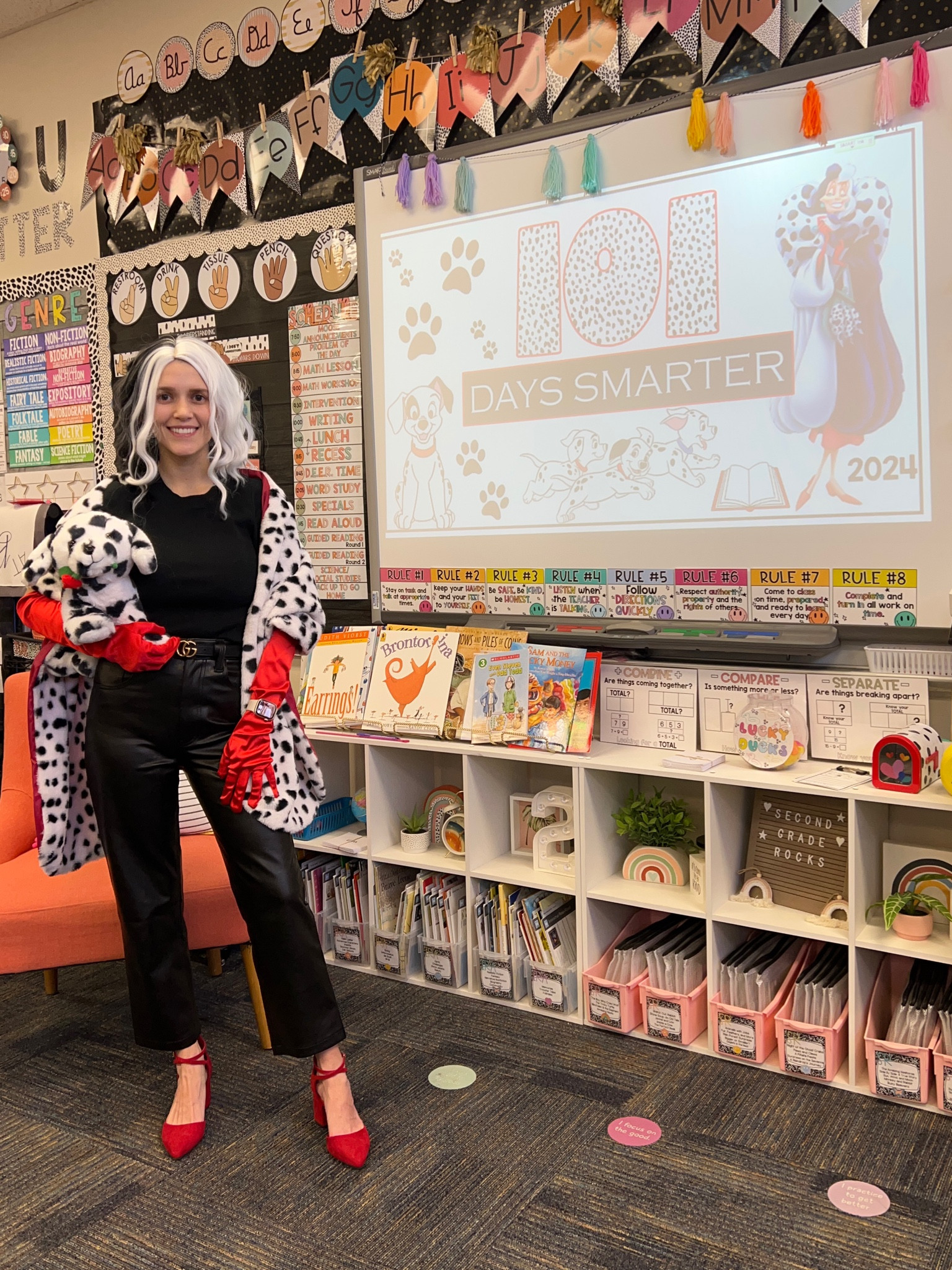 101 days of school
Cruella de Vil costume
101 Dalmatians 
