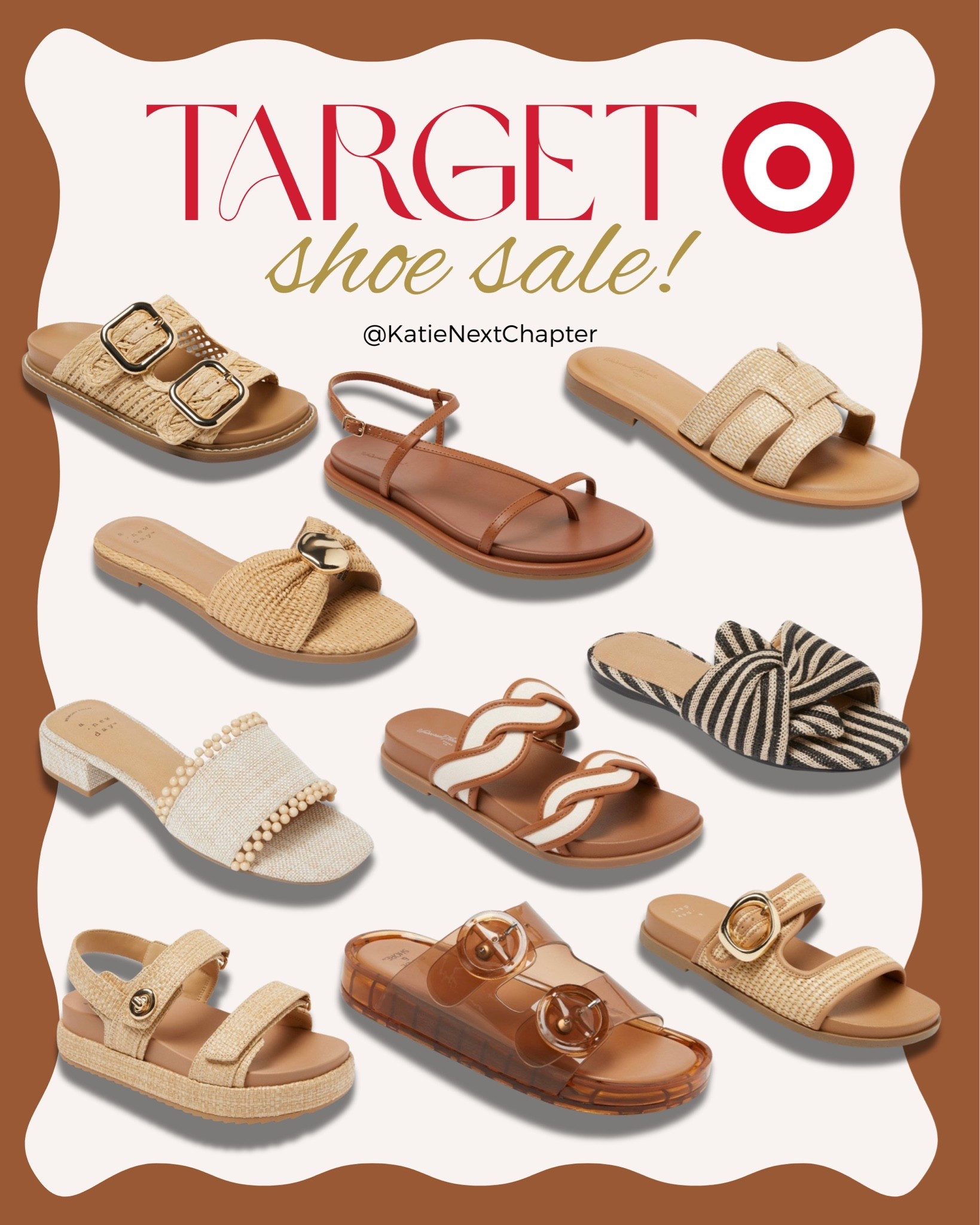 @Target runnnn 🛒☀️ Neutral sandals, raffia textures, comfy slides, and summer staples all on sale right now at Target. These are the kind of shoes that go with literally everything — denim shorts, dresses, pool days, vacation outfits… all of it. 🤎

#LTKSaleAlert