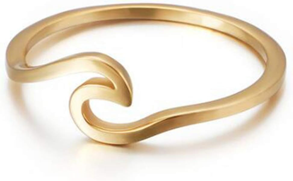Jude Jewelers Stainless Steel Ocean Sea Wave Vacation Holiday Promise Statement Ring | Amazon (US)