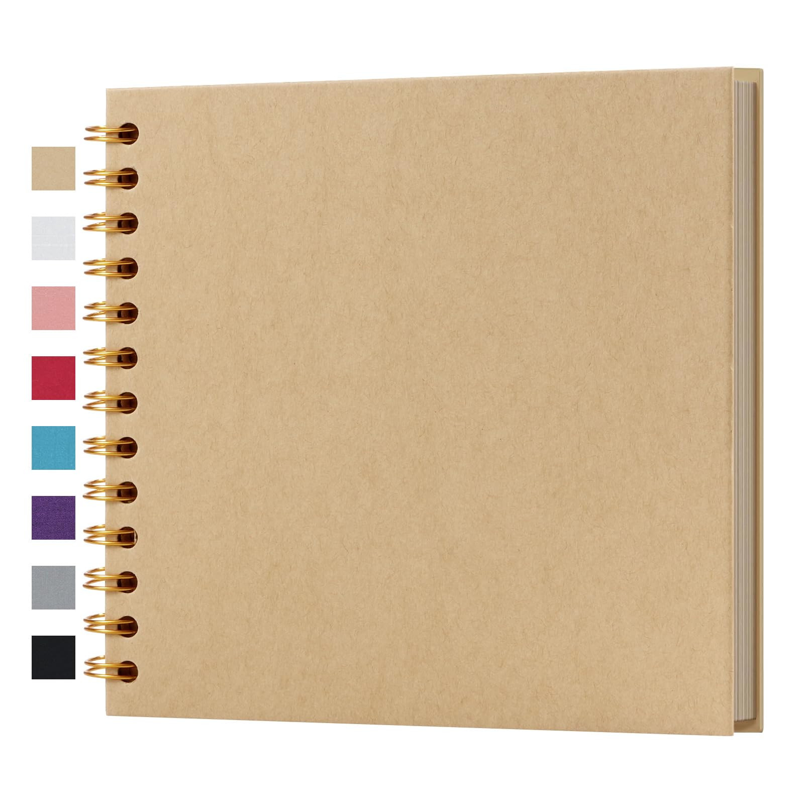 potricher 7 x 7 Inch DIY Scrapbook Album 40 Pages Hardcover Kraft Paper Scrap Book Photo Albums M... | Amazon (US)