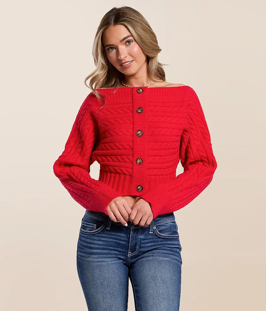 Cropped Cable Knit Sweater | Buckle