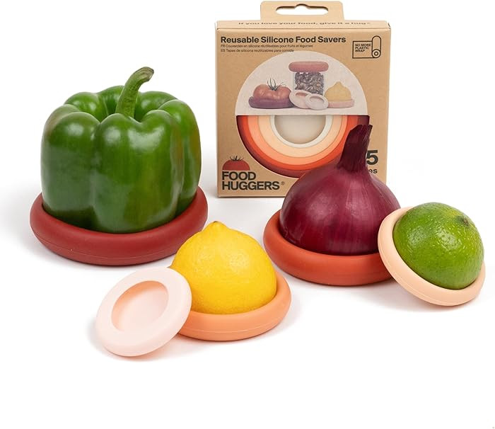 Food Huggers 5pc Reusable Silicone Food Savers | BPA Free & Dishwasher Safe | Fruit & Vegetable P... | Amazon (US)