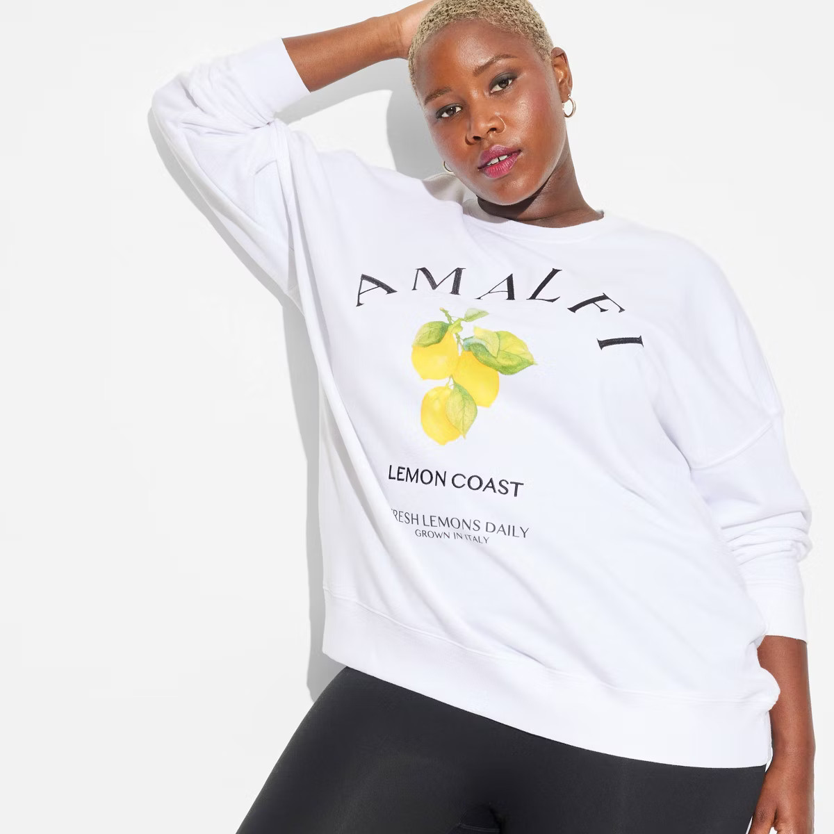 Women's Oversized Graphic Sweatshirt - Wild Fable™ White XXL | Target