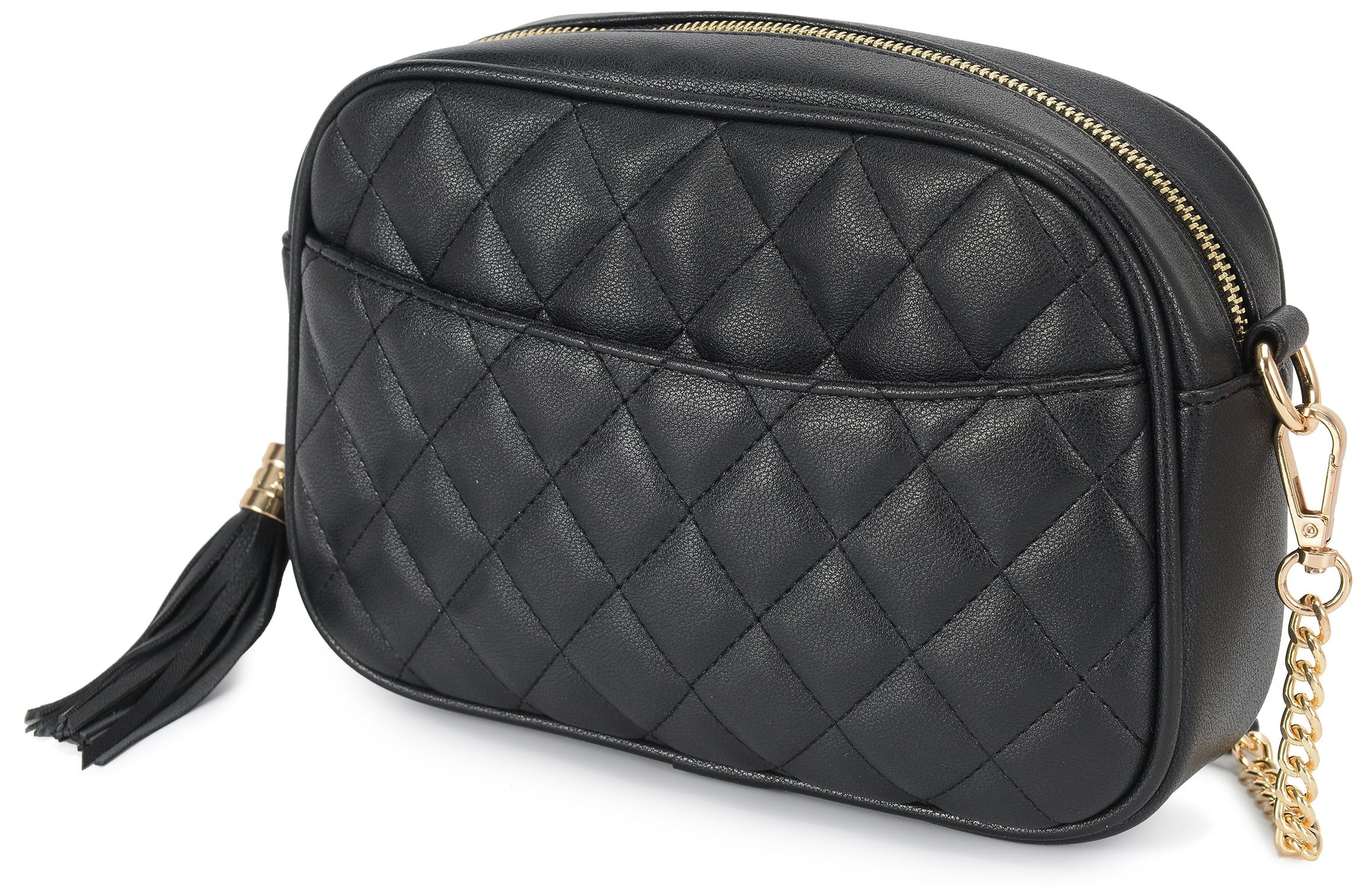 Quilted Crossbody Bag Small Lightweight&nbsp; Shoulder Purse Top Zipper Tassel Accent - Walmart.c... | Walmart (US)
