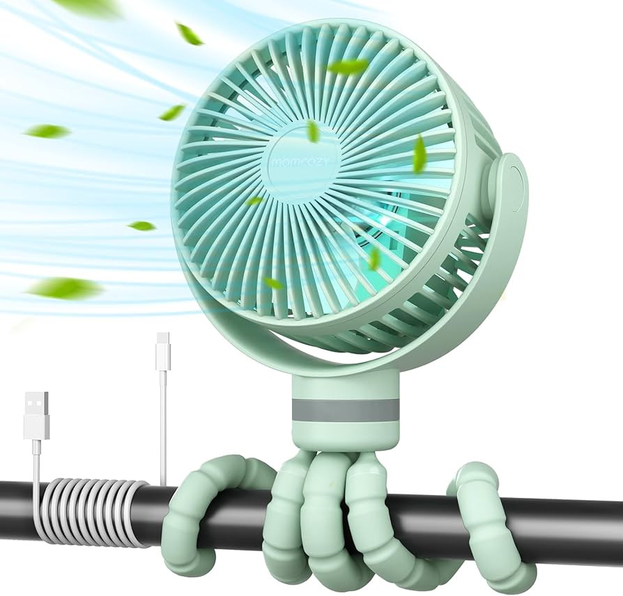 Momcozy Portable Stroller Fan, 8000mAh, 27H Ultra-long Battery Life, Detachable 4 Speed 360°Rota... | Amazon (US)