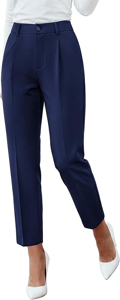BTFBM Dress Pants Women Work Business Office Ankle Trousers Pockets | Amazon (US)