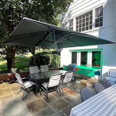 10' Square Cantilever Umbrella with Base and 360-degree Rotation | Wayfair North America