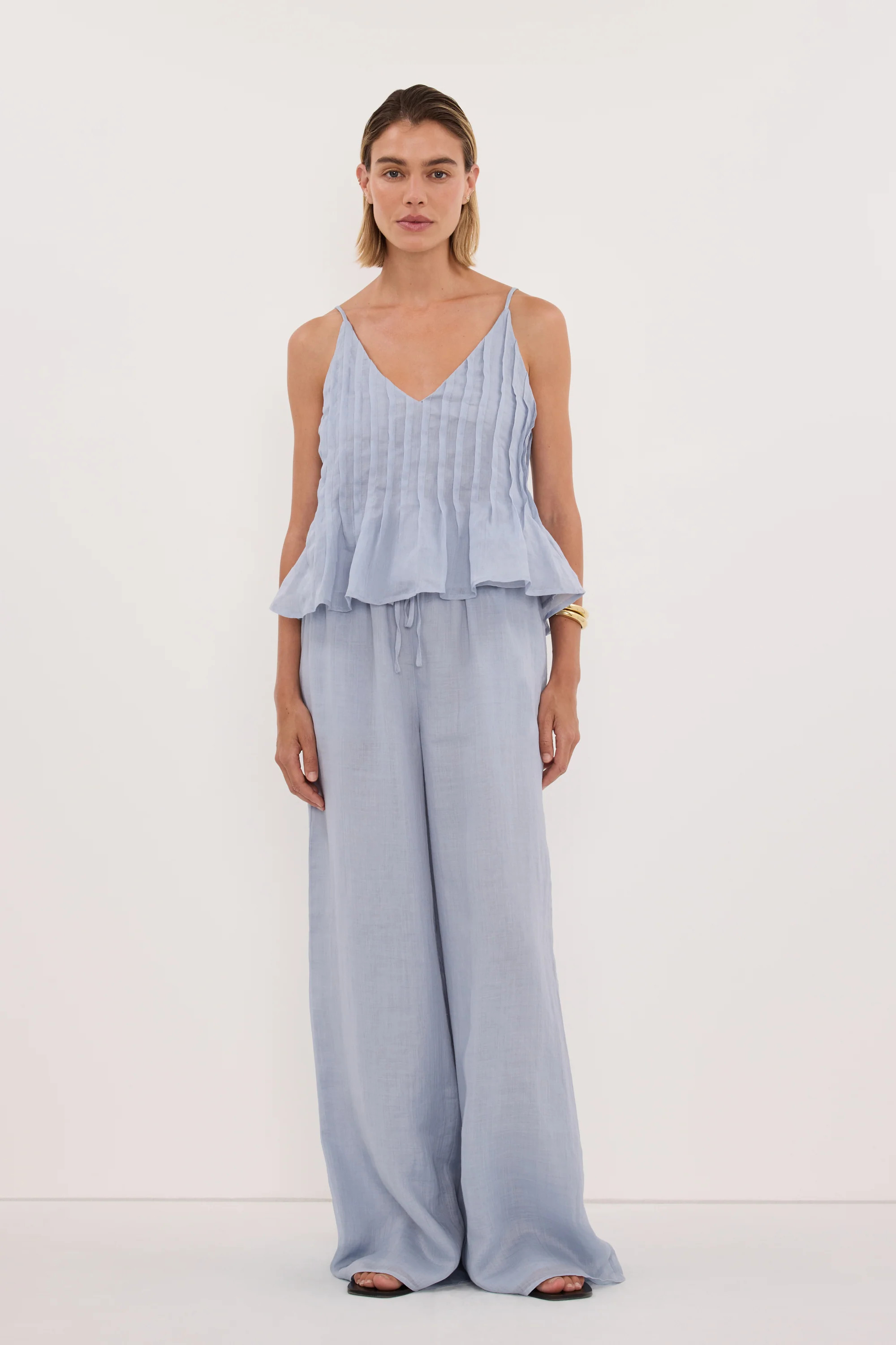 GINNY DUSTY BLUE RAMIE PANT | DISSH