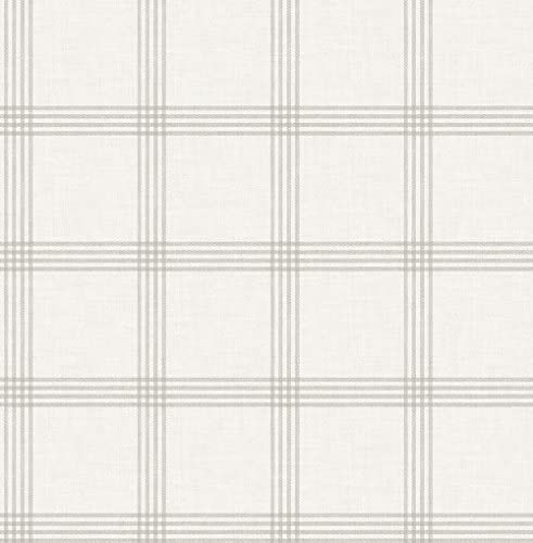 Chesapeake 3115-24478 Twain Plaid Wallpaper, Dove | Amazon (US)