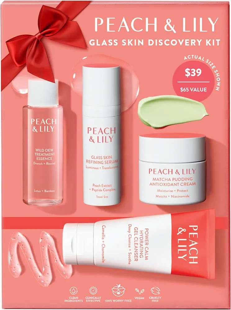 Peach & Lily - Glass Skin Discovery Kit (4 Products) - Cleanser, Essence, Serum, & Cream - Facial... | Amazon (US)