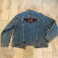 Harley Davidson Motorcycles Levi Strauss Womens Ladies Denim Jean Jacket Coat Back Patch Heart Size Large Vintage L Vtg Live To Ride | Etsy (US)