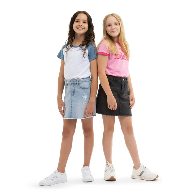 Jordache Girls Frayed Hem Denim Skirt, Sizes XS-XXL | Walmart (US)