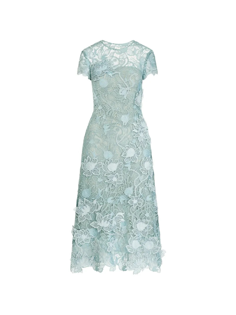 Oscar de la Renta corded botanical guipure dress - Blue | Farfetch Global