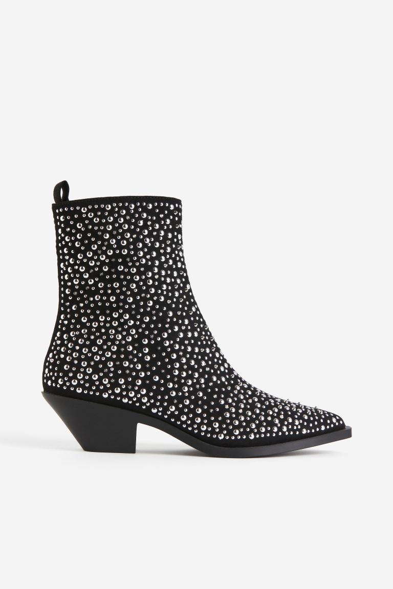 Stud-embellished Boots - Black - Ladies | H&M US | H&M (US + CA)