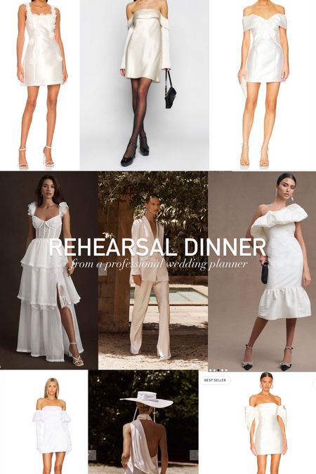 Rehearsal dinner looks from a professional wedding planner ✨ #wedding #weddingattire #rehearsaldinnerlooks 