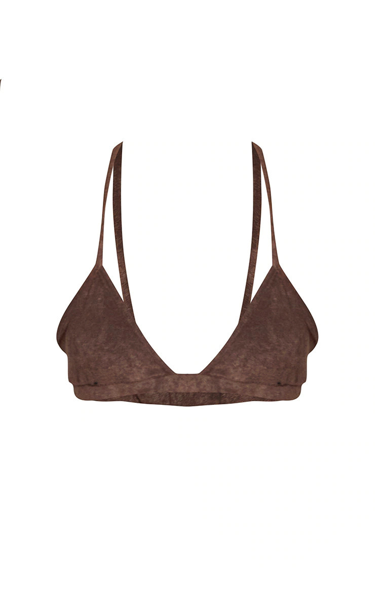 Brown Towelling Bikini Top | Pretty Little Thing (Australia & New Zealand)