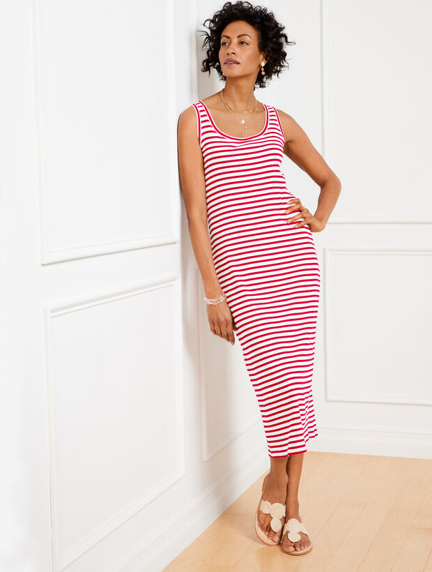 Rib Midi Dress - Park Stripe | Talbots