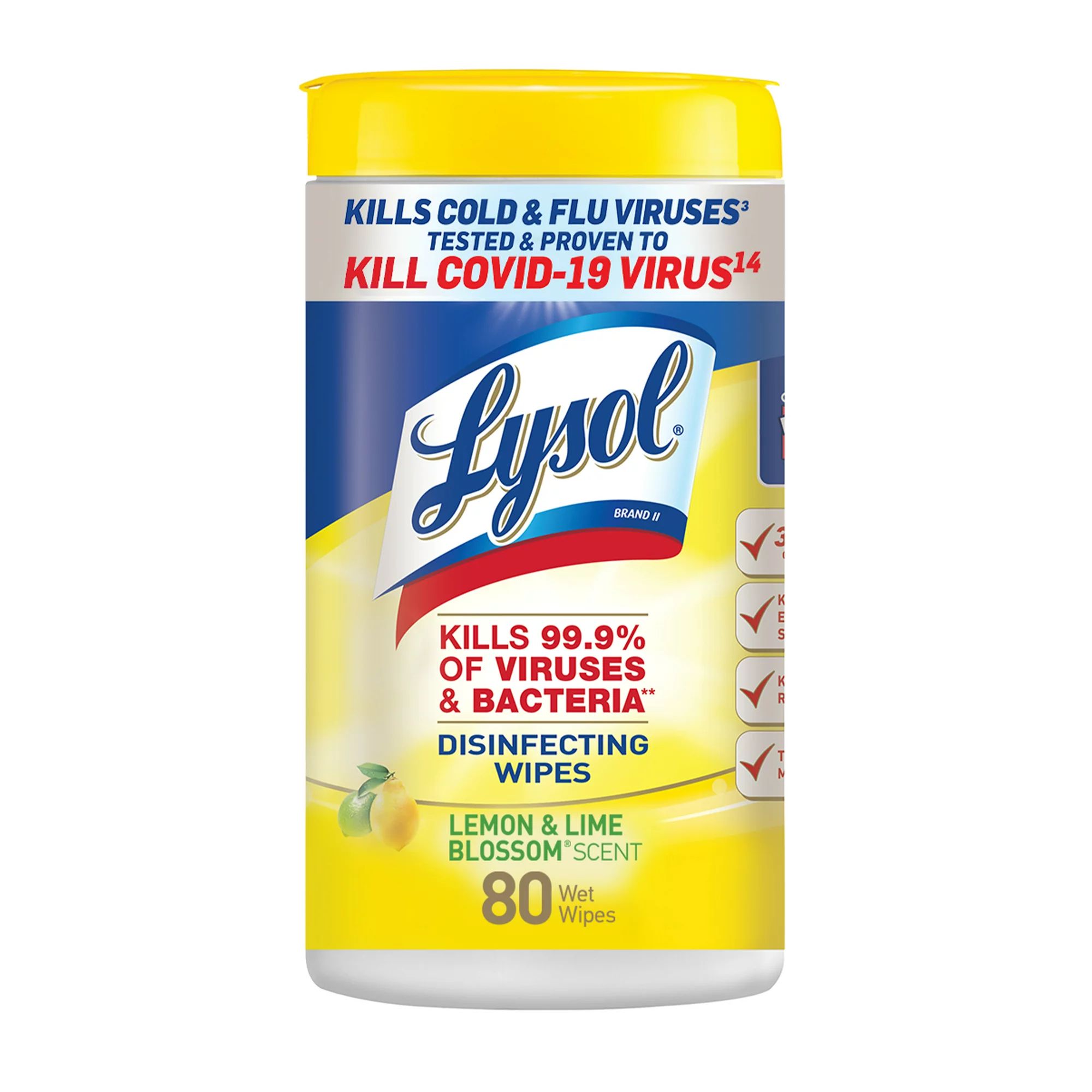 Lysol Disinfecting Wipes, Lemon & Lime Blossom, Tested & Proven to Kill COVID-19 Virus, Packaging... | Walmart (US)