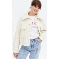 Wednesday's Girl Cream Oversized Teddy Jacket New Look | New Look (UK)