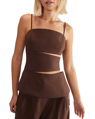 Premium Tailored Cut Out Longline Top | Macy's