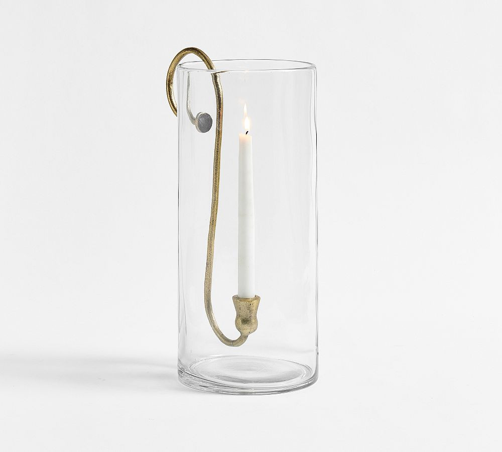 Arlo Brass Hurricane Candle Holder | Pottery Barn (US)