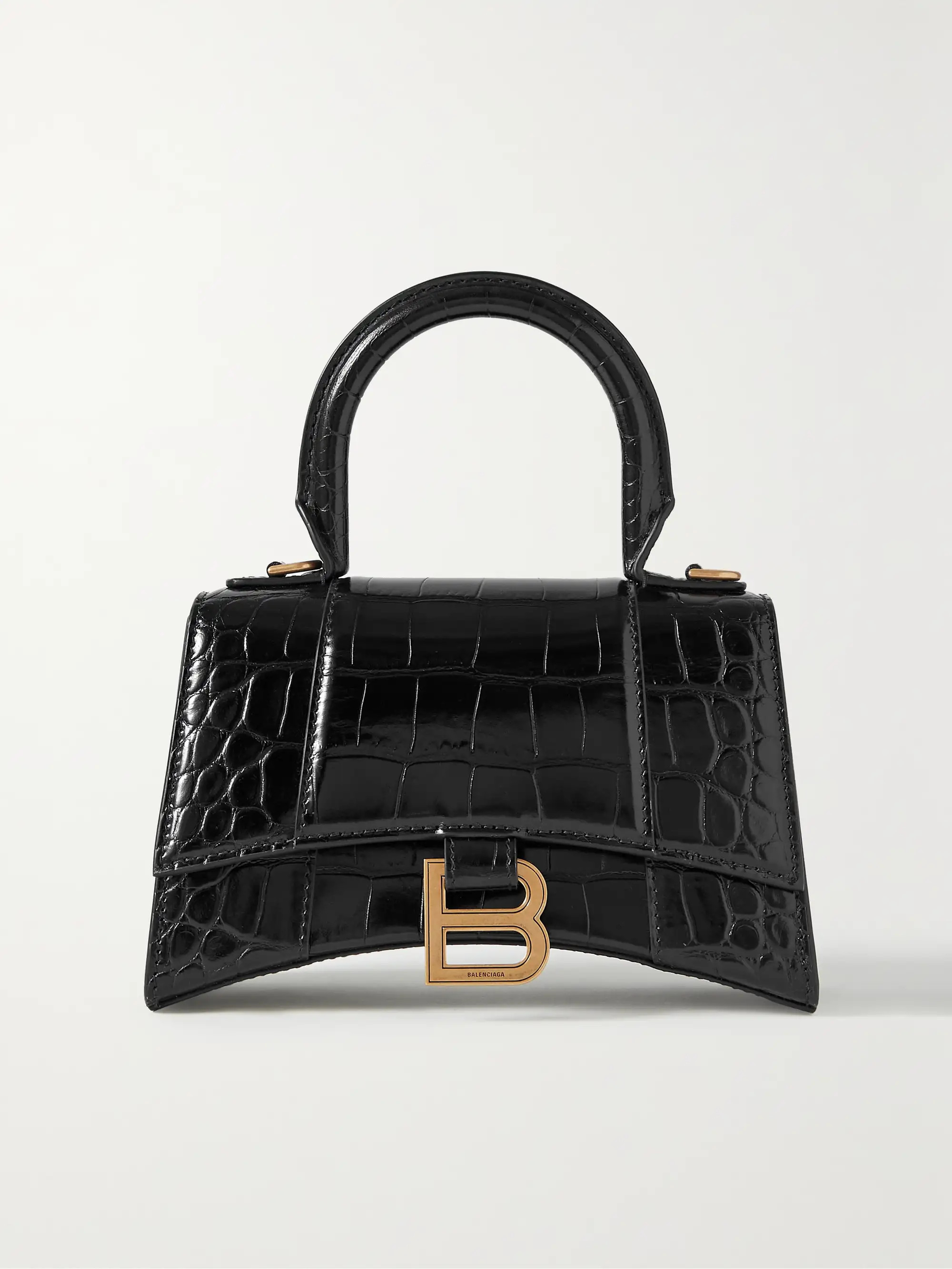 Hourglass XS croc-effect leather tote | NET-A-PORTER (US)