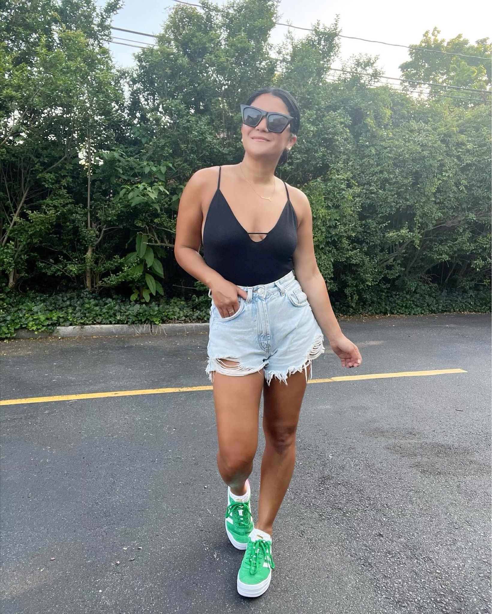 Casual summer outfit, adidas gazelle bold, denim shorts 

#LTKunder50 #LTKunder100 #LTKshoecrush