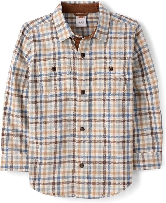 Gymboree Boys' and Toddler Long Sleeve Button Up Shirt | Amazon (US)