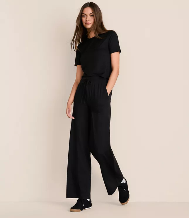 Lou & Grey Brushedsoft Slim Wide Leg Pants | LOFT