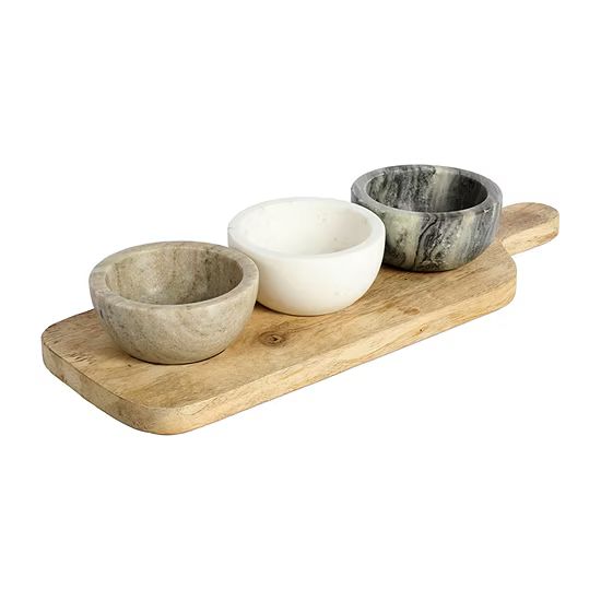 Gibson Bowl+Paddleboard Set 4-pc. Wood Serving Set | JCPenney