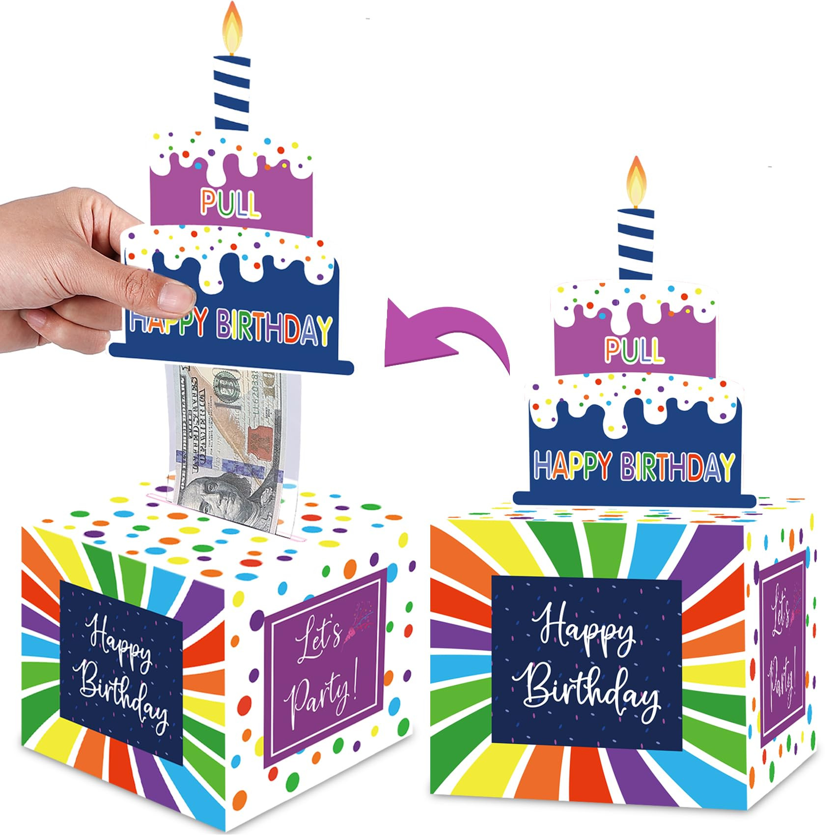 Meiidoshine Birthday Money Box for Cash Pull, Surprise Roll Gift Boxes for Kids Adults with Happy... | Amazon (US)