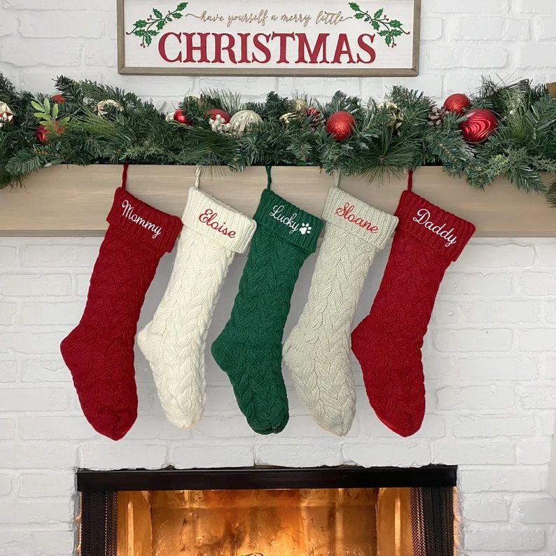 Christmas Stockings Knit Holiday Décor Stocking Christmas - Etsy | Etsy (US)
