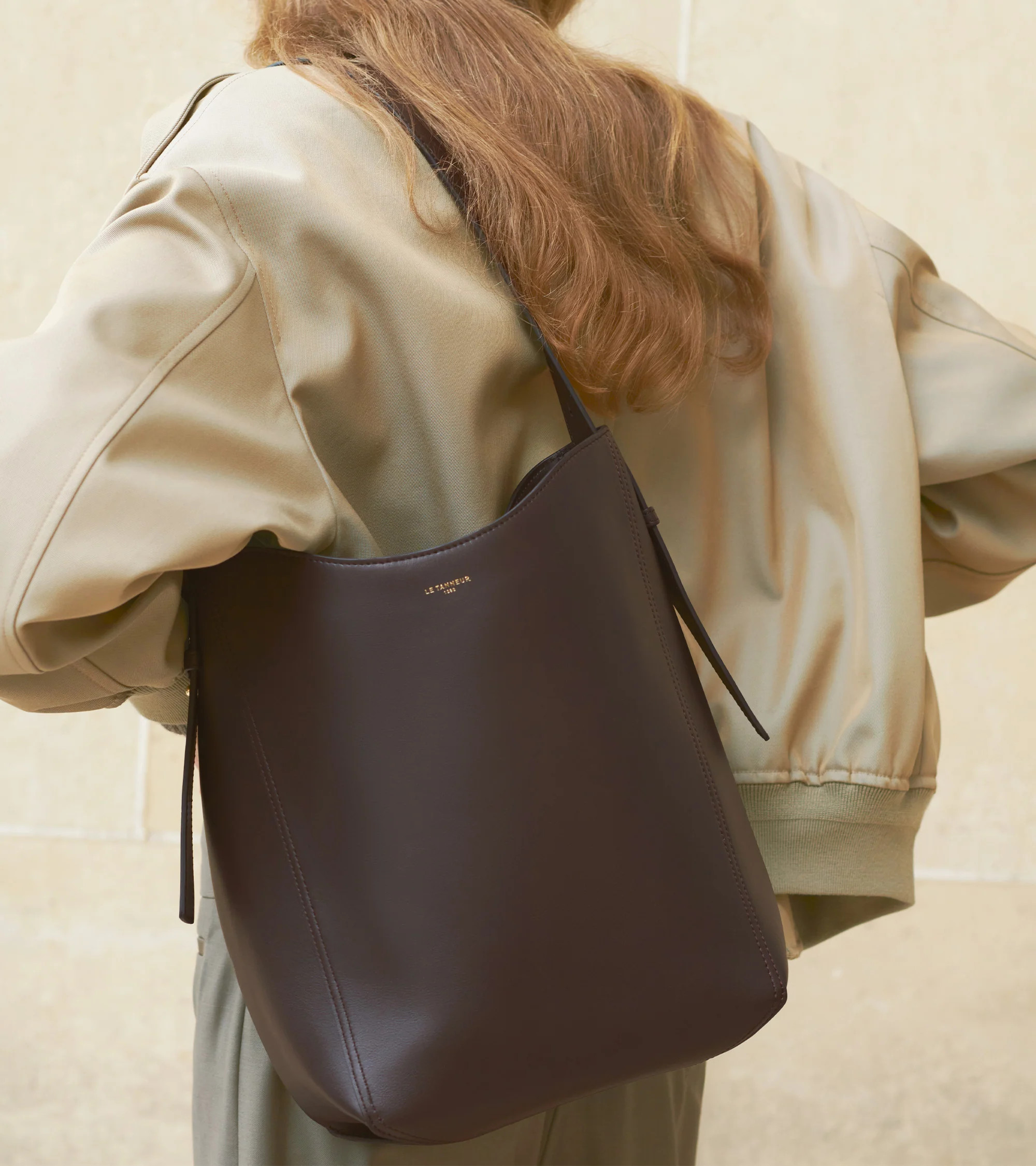 Céleste medium hobo bag in smooth leather | Le Tanneur