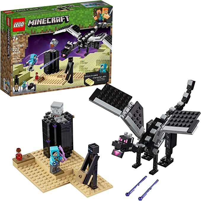LEGO Minecraft The End Battle 21151 Ender Dragon Building Kit Includes Dragon Slayer and Enderman... | Amazon (US)