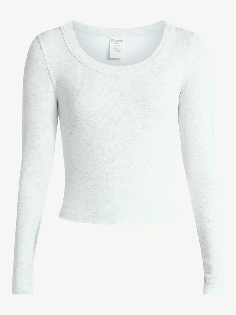 No Boundaries Scoop Neck Seamless Tee, Women's | Walmart (US)
