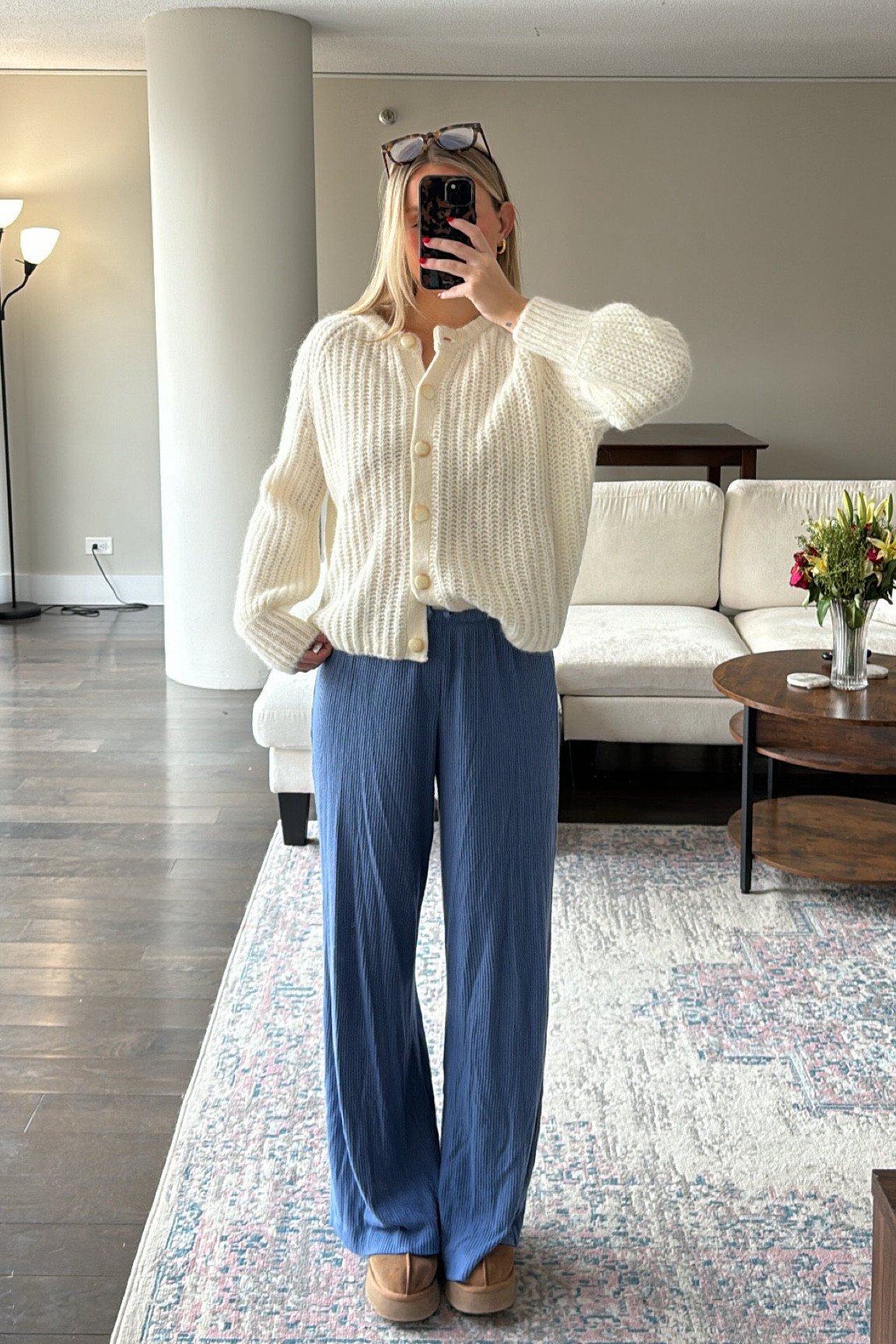 Wearing a small sweater and XS in the pants!! 