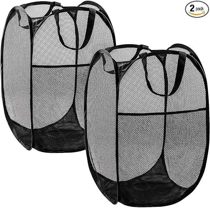 DUCOO Pop Up Hamper, 2 PCS Mesh Pop Up Laundry Hamper, Foldable Mesh Laundry Basket with Space-Sa... | Amazon (US)