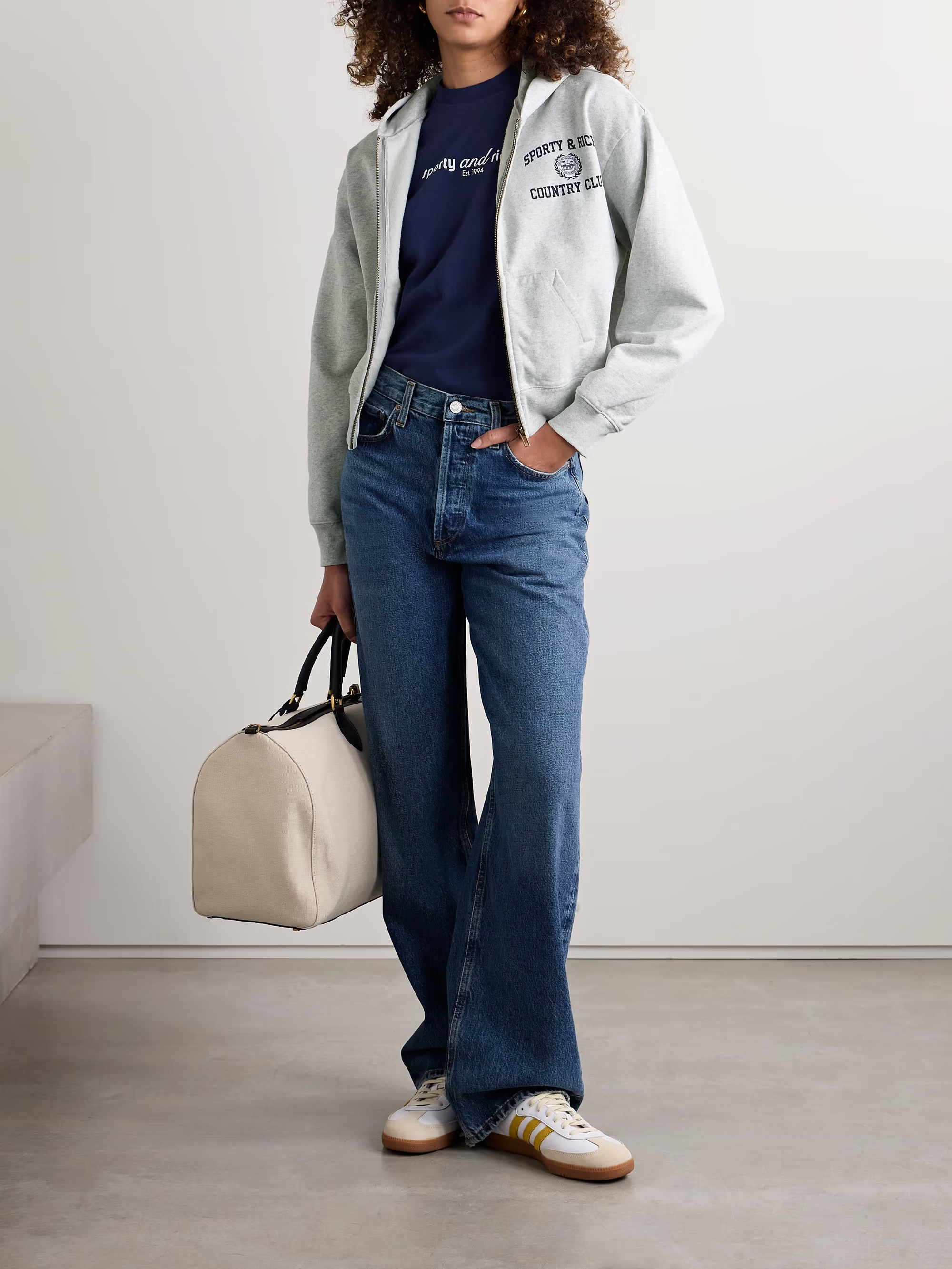 Verkürzte Kapuzenjacke aus Baumwoll-Jersey mit Print | NET-A-PORTER (UK & EU)