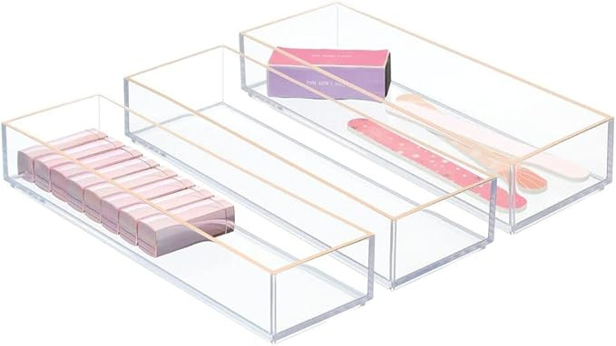 mDesign Plastic Drawer Organizer, Storage Container for Cosmetics, Makeup, and Accessories on Van... | Amazon (US)