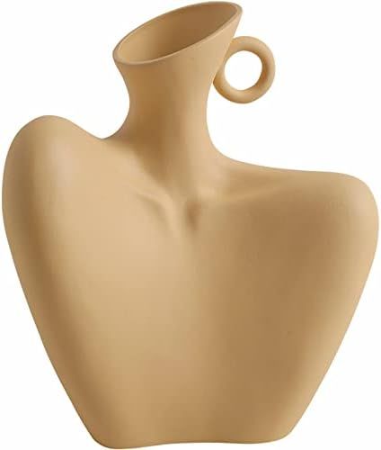 Body Vase, Beige Ceramic Vase for Minimalist Style, Unique Statue Art Bust Vase, Modern Abstract ... | Amazon (US)