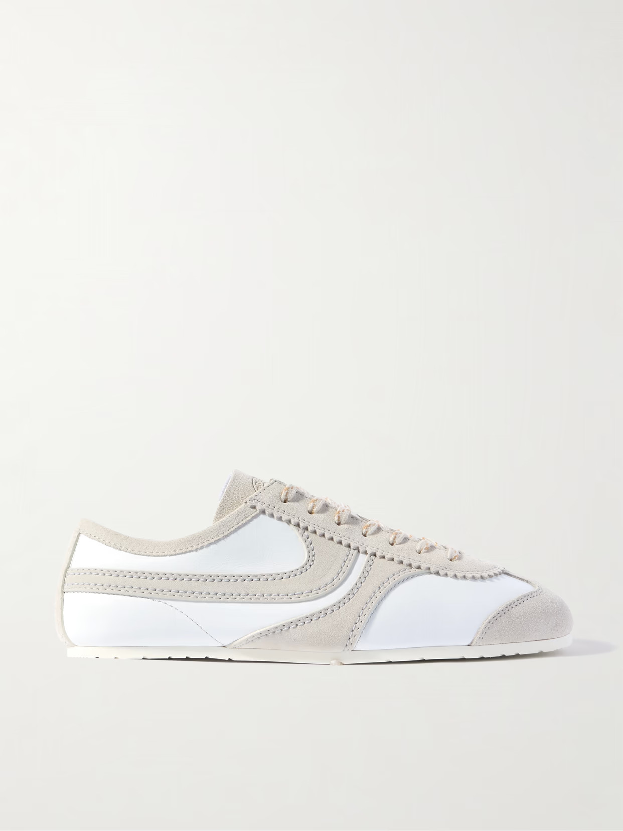 Dries Van Noten - Suede-trimmed Leather Sneakers - White | NET-A-PORTER (US)