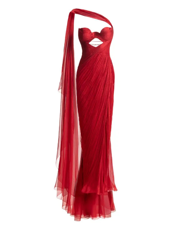 Yasmine cut-out draped gown | Farfetch Global