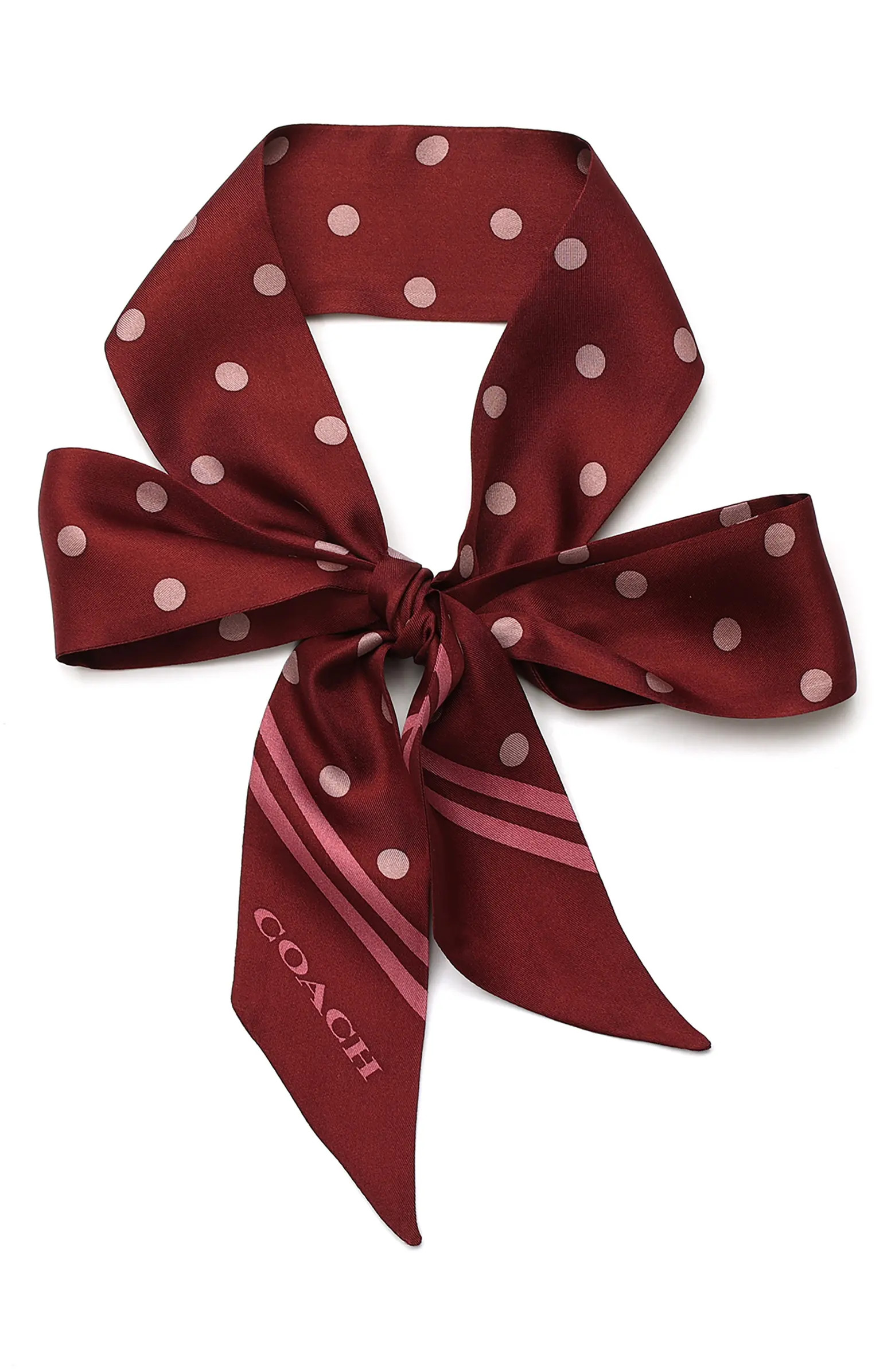 COACH Polka Dot Silk Skinny Scarf | Nordstrom | Nordstrom